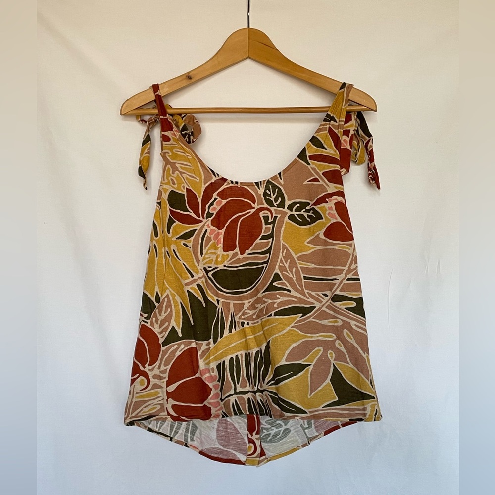 Floral Linen Tank Top